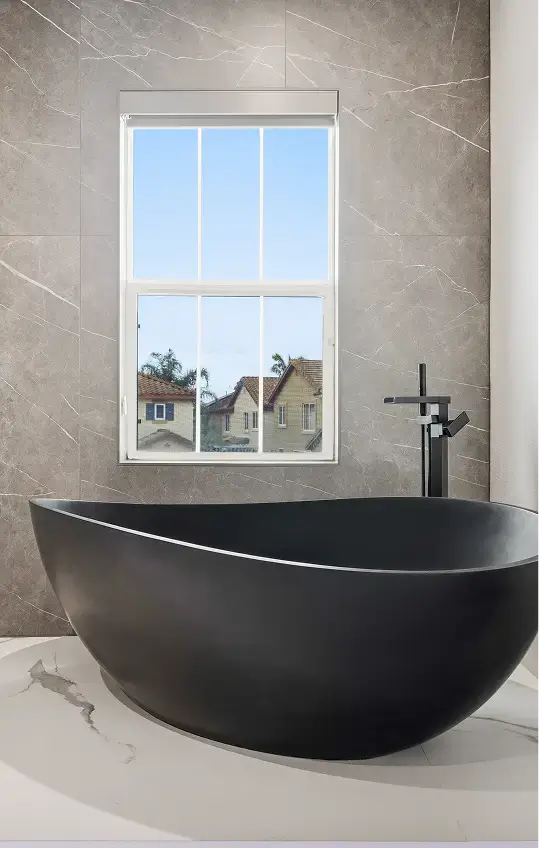 Modern black freestanding bathtub